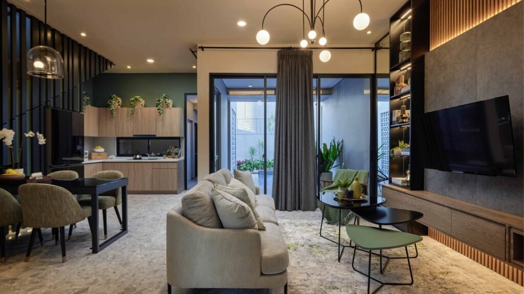 rumah konsep open space dan desain modern tropis di nykka alam sutera